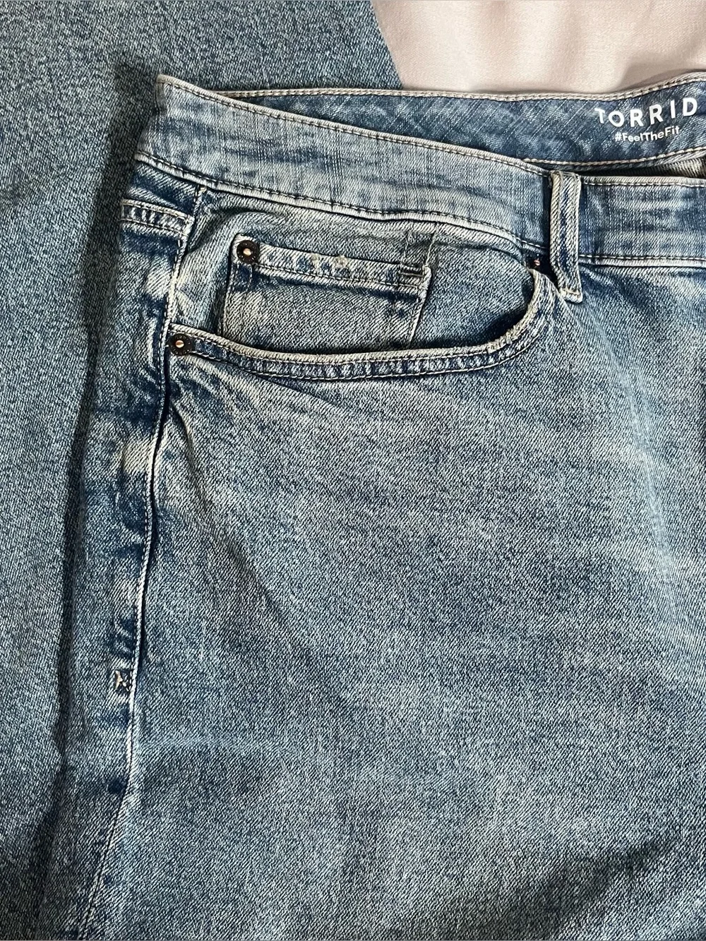 NWT Torrid Women SZ 22 Blue High Rise Ankle Crop Jeans Casual Comfort - Picture 3 of 10